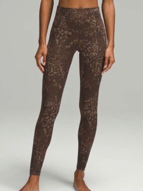Lululemon Align High-Rise Pant 28" Lined Truleopard MAX Brown Multi SZ 10